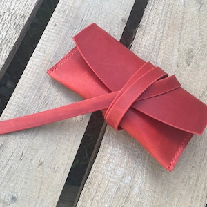 Estuche de cartas tarot de cuero rojo, soporte de baraja de tarot, caja de baraja de tarot