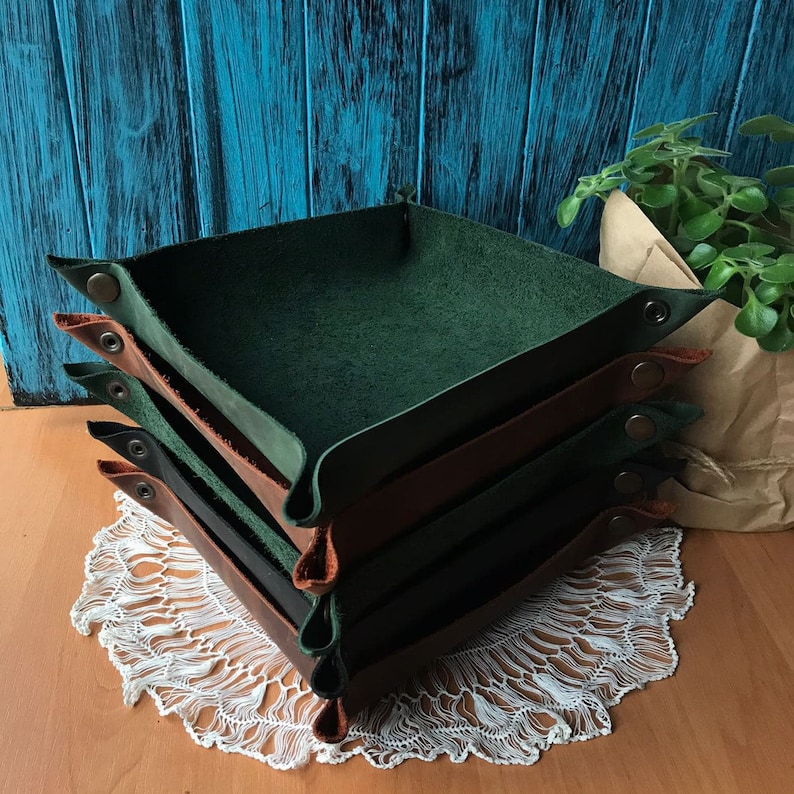 Dnd dice tray Leather valet tray Leather dice tray