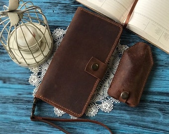 Brown dark academia purse, keychain, key wallet,  Dark academia bag, Dark academia wallet for man