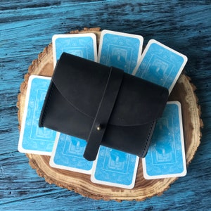 Estuche de cartas TAROT PERSONALIZADO, Estuche de baraja de tarot de cuero, Porta baraja de tarot marrón