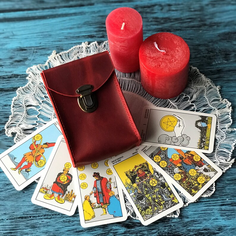 RED LEATHER Tarot Card Case CUSTOM Tarot Deck Box Tarot Etsy