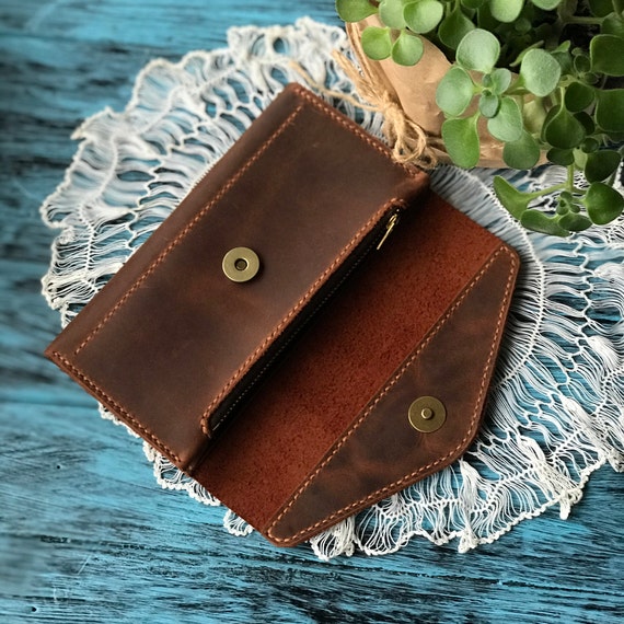 Leather cash envelope wallet