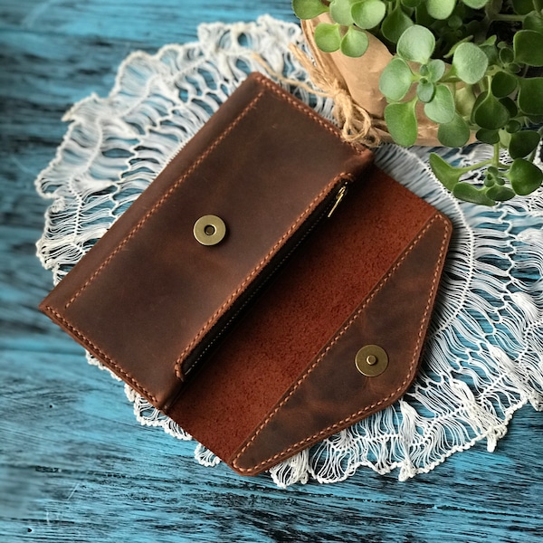 Brown cash envelope wallet, Cash envelopes leather, Envelope wallet