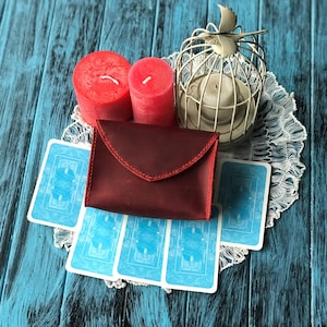 ÉTUI DE CARTES DE TAROT personnalisé, boîte de jeu de tarot personnalisée, support de jeu de tarot en cuir
