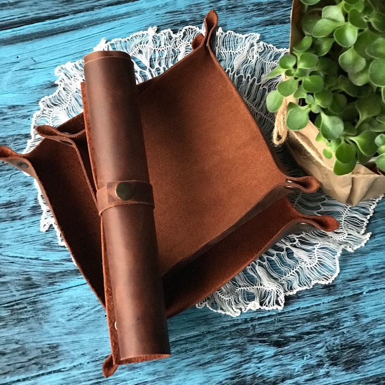Dnd dice tray Leather valet tray Leather dice tray