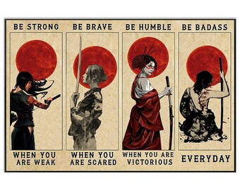 Samurai Girl Art Etsy