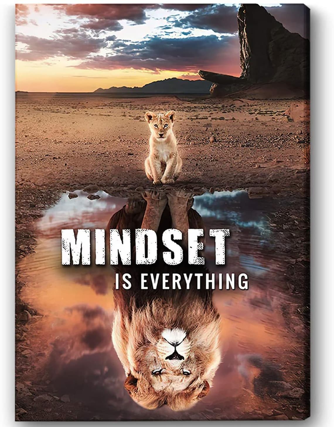 Mindset Is Everything Lion Canvas Motivational Quote Lion | Etsy