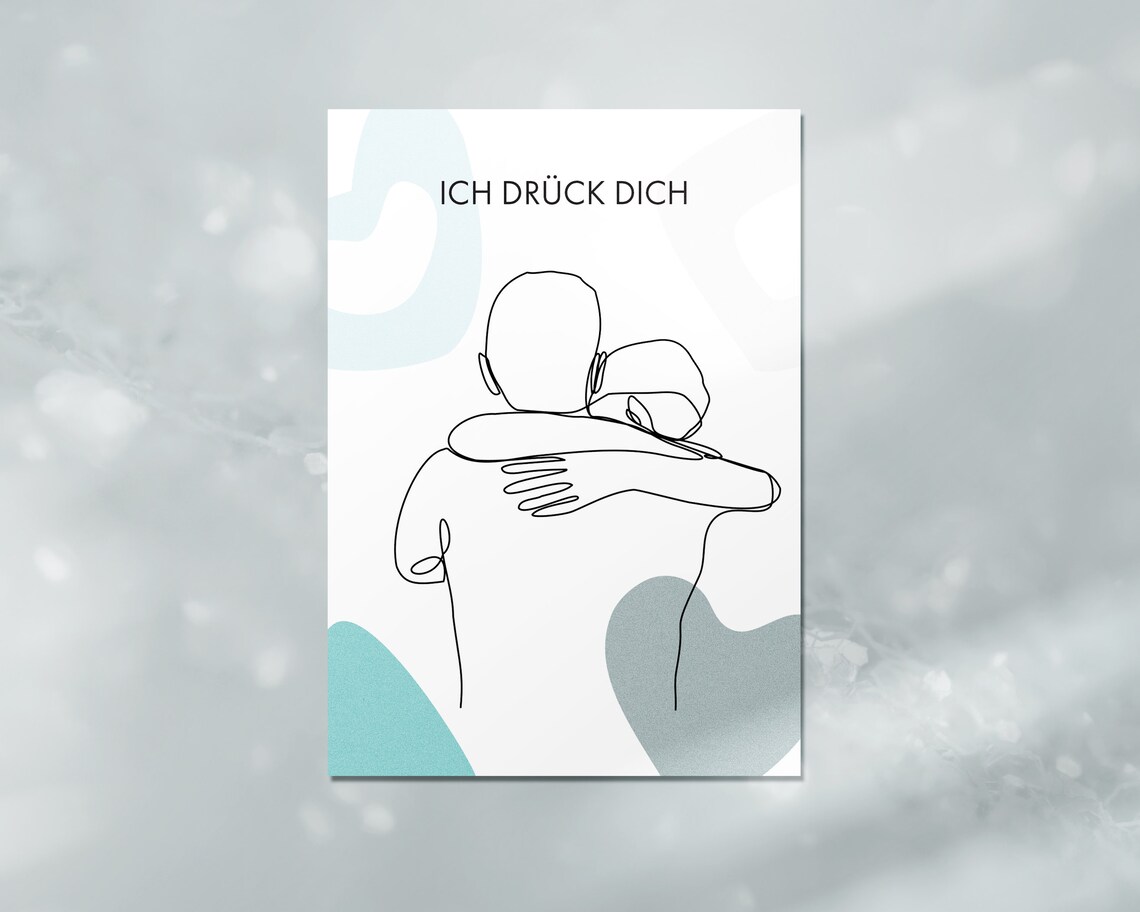 Carte postale satintouch Câlin Hach Différentes versions Etsy