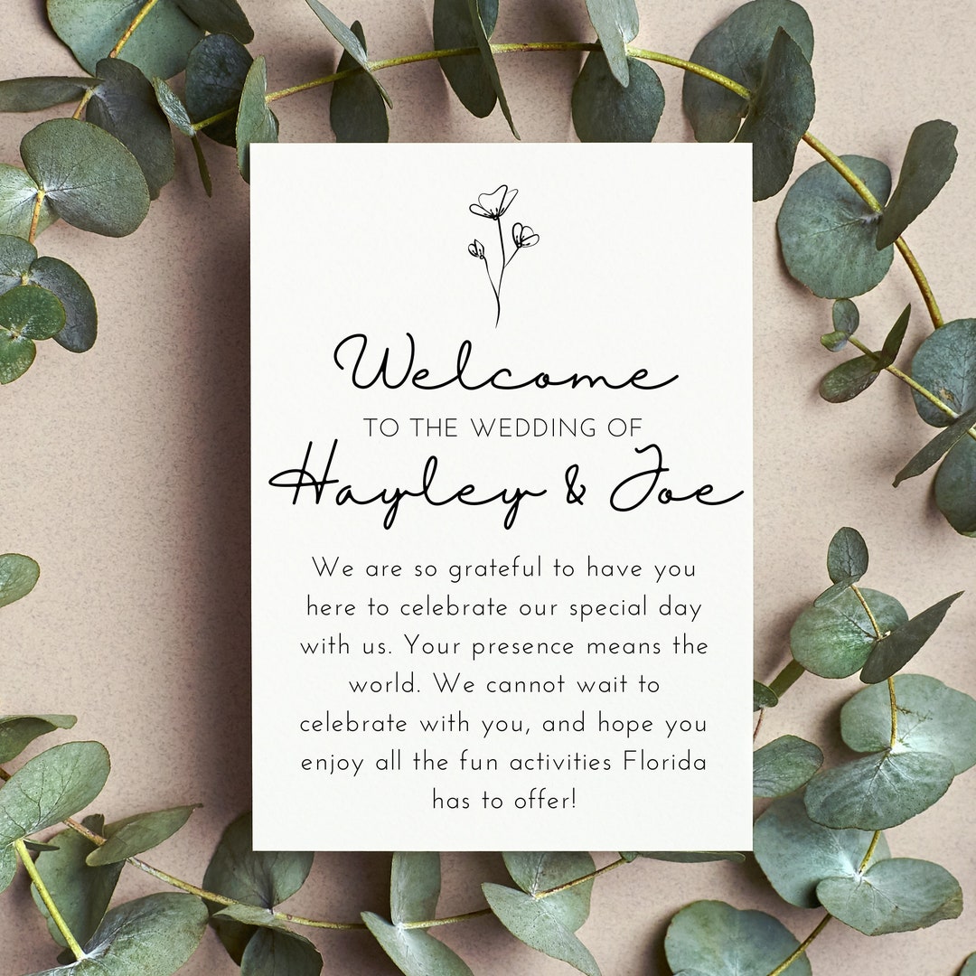 Image 6 for Wedding Welcome Note Template