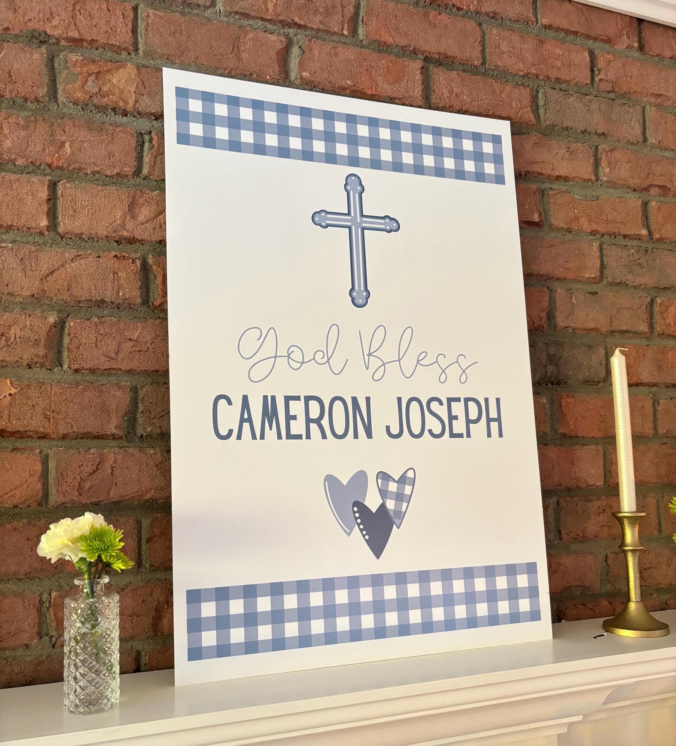 Baptism Welcome Sign Boy, Baptism Party Sign, Christening Sign, Baptism ...