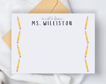 Teacher Stationery Set With Envelopes | Personalized Stationery | Stationery Set | Custom Stationery | Teacher Gift