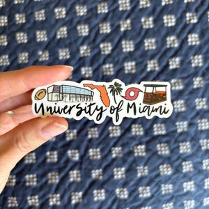 University of Miami Sticker, Umiami Sticker, Miami Hurricanes Sticker - University of Miami Graduation Gift, Miami Art
