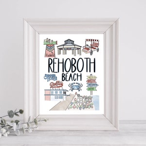 Rehoboth Beach, Delaware, Rehoboth Beach Print, Rehoboth Wall Decor, Rehoboth Print, Rehoboth Art, Rehoboth Beach Art Print Gift // 8x10