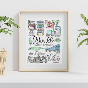 Asheville, North Carolina City Print, Asheville Wall Decor, North Carolina Print, Asheville Print, NC Art Print Gift // 4x6 or 8x10