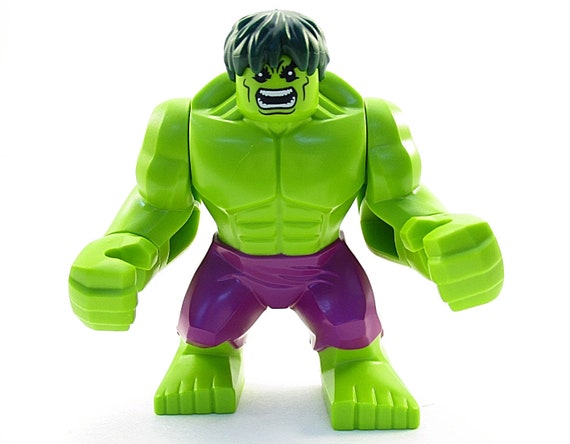 Lego Hulk 76078 Big Figure with Dark Green Hair Avengers Super Heroes  Minifigure
