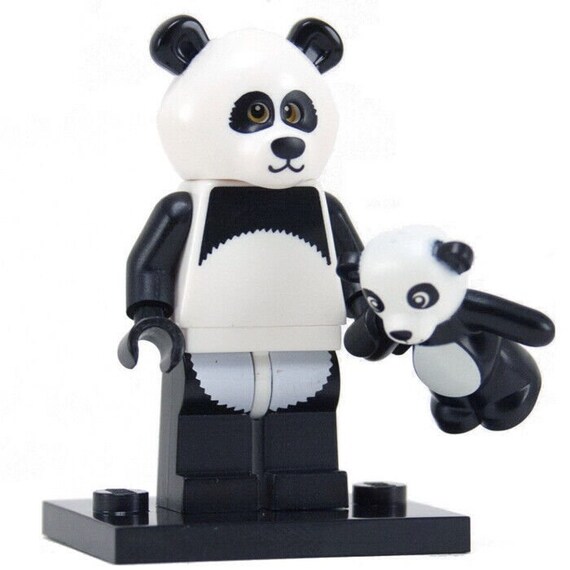 1 Conjunto Desenho Panda Bloco De Construção