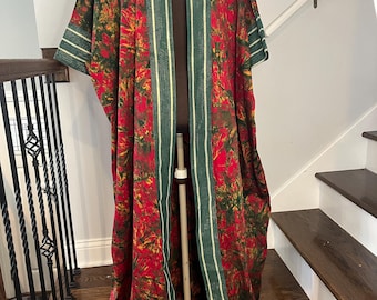 Oversized Adire Crepe Kimono | African Duster | Kenyan Tie-Dye Cotton Cover Up