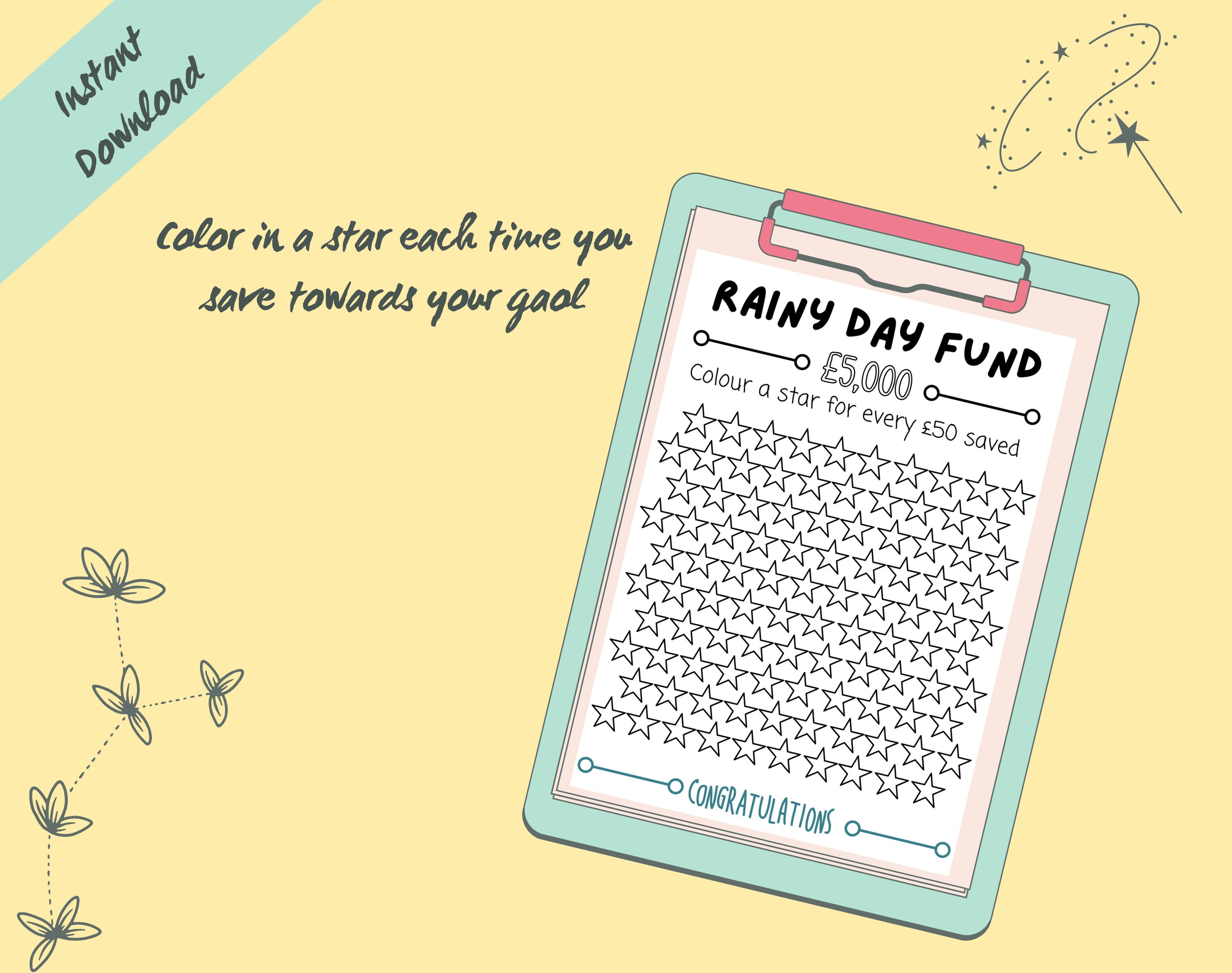 5,000 Savings Challenge Printable A6 A4, Five Thousand, 5k Printable ...