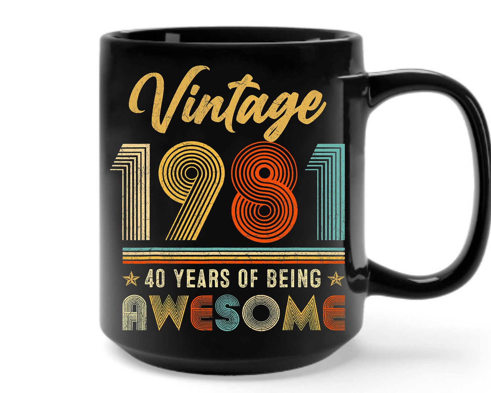 Custom Birthday Coffee Mug-Personalize Mug-Vintage Retro Year | Etsy