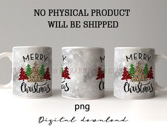 Gingerbread Christmas mug wrap with gold elements Sublimation PNG design