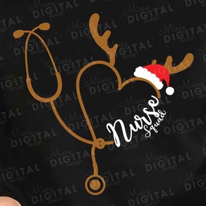 Reindeer Stethoscope SVG PNG,Heart Stethoscope SVG,Nurse Squad Svg,Nurse,Christmas Svg,Christmas shirt Svg,Silhouette,sublimation designs