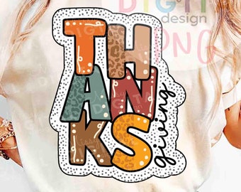Leopard Thanksgiving Shirt PNG, Herbst Sublimationsdesign (Digitaler Download)