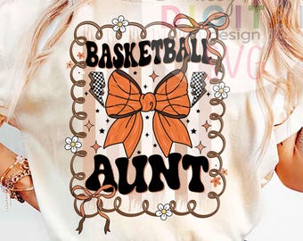 Basketbaltante, Coquette Varsity, SVG PNG (digitale download)