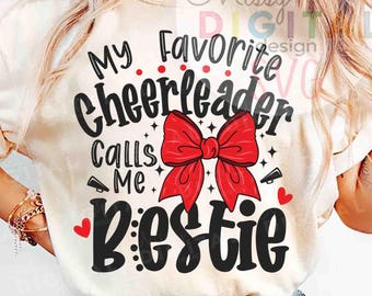 Cheerleader Bestie SVG, Cheer Shirt Design (Digital Download)
