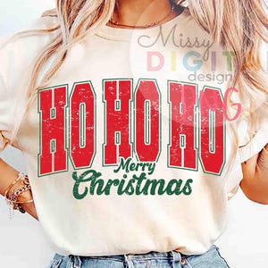 Ho Ho Ho Merry Christmas PNG, Christmas Shirt PNG, tis the season png, Varsity christmas png, Trendy Christmas Png, Christmas Sublimation