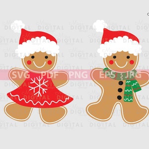 File SVG di pan di zenzero natalizio, SVG di Natale, Omino e bambina di pan di zenzero, SVG di Buon Natale, SVG di ornamento di pan di zenzero, SVG per le festività natalizie, Cricut