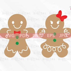 Lebkuchen Mann und Mädchen SVG - Weihnachtliche SVG
