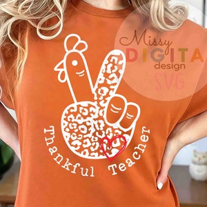 Thankful Teacher Svg, Turkey Svg, Teacher Clipart, School Svg, Fall Svg, Thanksgiving Svg, Fall shirt Svg,Png,Cut File for Cricut Silhouette