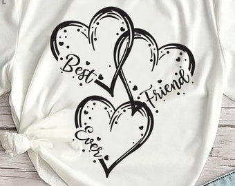 Best friend heart SVG PNG, friend ever svg, Heart Outline, Best friend Svg, friend Svg, Heart svg, Friendship, cricut, Silhouette, digital
