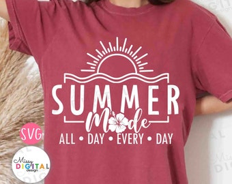 Summer Mode SVG, Beach Life PNG, Cricut, Vacation Vibes (Digital Download)