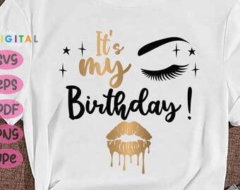 SVG con scritta "Birthday Girl Drip" – Queen Graphic, Design per magliette (download digitale)