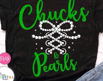 Chucks and Pearls SVG, Shoe Lace Design (Digital Download)