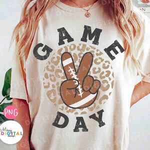 Game Day Football Leopard PNG, Sports Sublimation Design (Digital File)