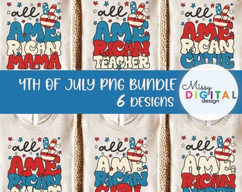 American Girl 4th of July PNG, Patriotic Design (Digital Download)