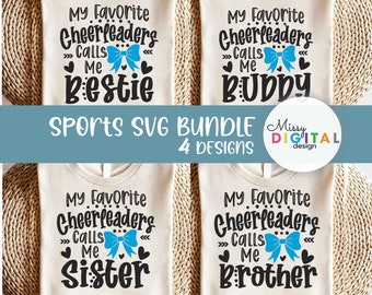 Cheerleader Bestie SVG Bundle, Cheer Sister, Brother, Buddy Designs (Digital File)