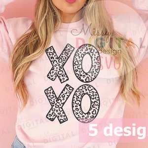 Leopard XOXO SVG PNG, Valentine&#39;s Day Svg, Xoxo Svg, Love Svg, Hugs and Kisses Svg, Cupid Svg,Hello Valentine Shirt,Png,Sublimation Download