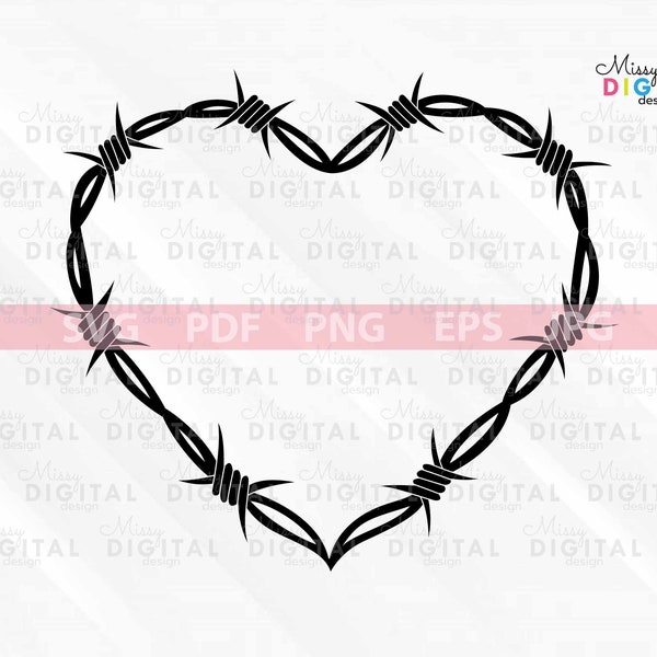 Barbed wire heart,Love Decor Png,Heart Frame,Vector design,Love Wire SVG,Laser cut file,Tattoo,Silhouette Cricut Cut File,Digital download