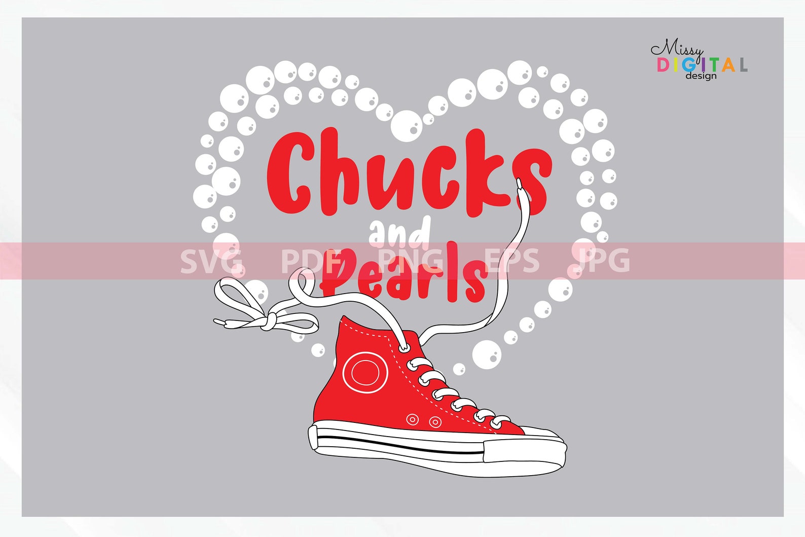 Chucks & Pearls Svg Pearl Heart Chucks and Pearls Shirt Etsy