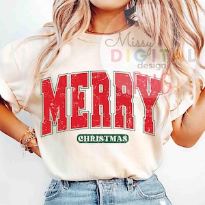 Merry Christmas PNG, Christmas Sublimation PNG, tis the season png, Merry Varsity png, Retro Christmas Shirt, Holiday Png, Merry and Bright