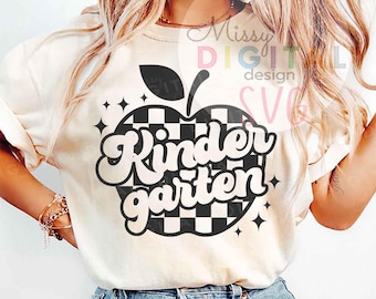 Kindergarten Svg Png, Gift for teacher, Apple Kindergarten Svg, Kindergarten shirt Svg, Back to school Svg, Teacher Svg, Sublimation Design