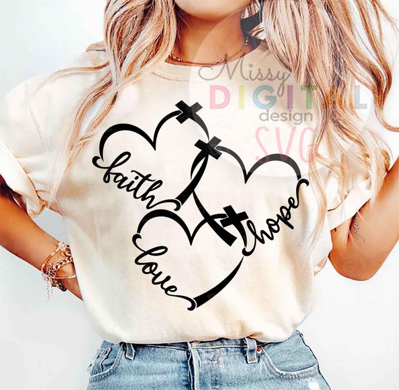 Faith Hope Love Cross SVG, Christian Easter Design (digital Download ...