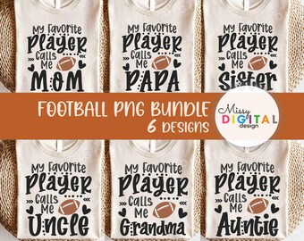Football Family PNG Bundle, My Favorite Player Design (Digital Download)