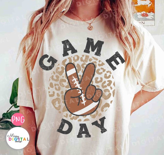 Game Day Football Leopard PNG, Sports Sublimation Design (Digital File)
