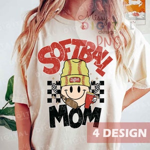 Softball Mom PNG, Softball Sublimation Design Downloads, Retro Softball Png, Softball Shirt Design, Softball Clipart, Softball Mama Png
