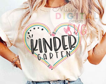 Kindergarten Teacher SVG, Back to School Design (Digital Download)