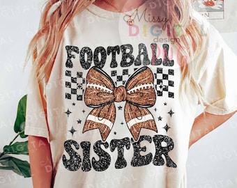 Coquette Football Sister PNG, Football Sister PNG, Glitter Football png, Game Day, Fall Football, Sports Design for Sister, Football Season